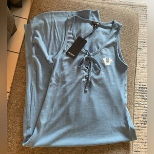 True Religion Horseshoe Logo Lace Up Midi Dress